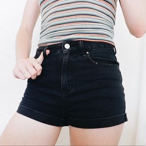 Pacsun High Waisted 'Mom Short' black denim shorts